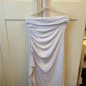 Elegant Strapless Maxi Women's Dress with ruched side